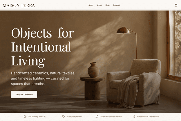Minimal ecommerce website template