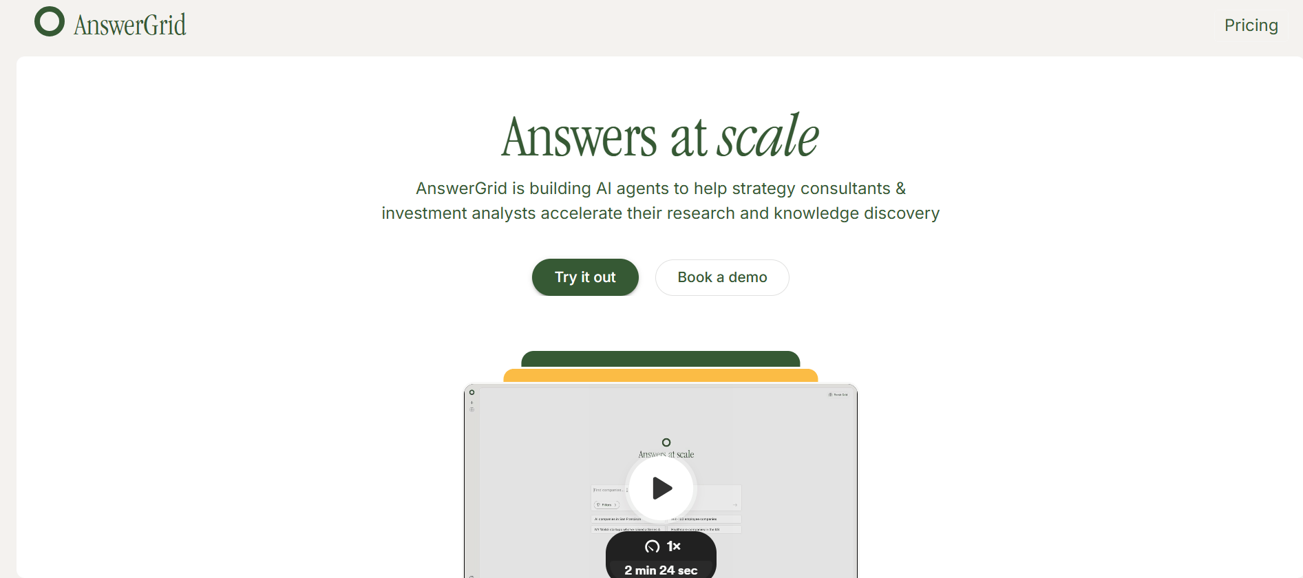 AnswerGrid - Let AI Answer All Your Strategic Questions