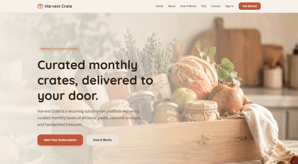 Subscription box website