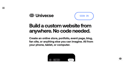Universe - No-Code Custom Website Builder