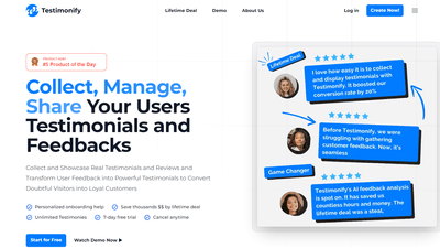 Testimonify - Easily Collect, Manage, and Share Reviews