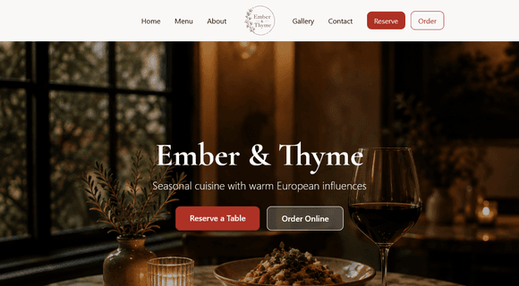 Restaurant website template