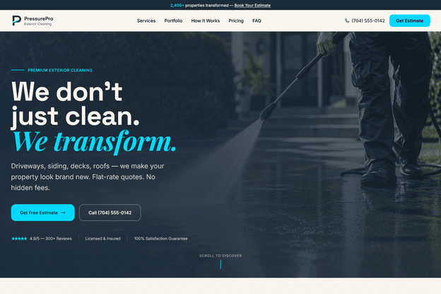 Pressure washing website template