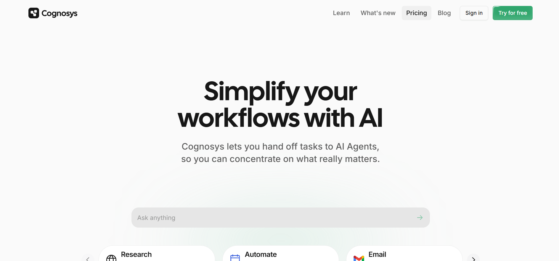 Cognosys - AI Agent to Simplify Your Tasks and Workflows