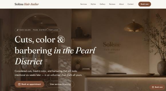 Salon website template