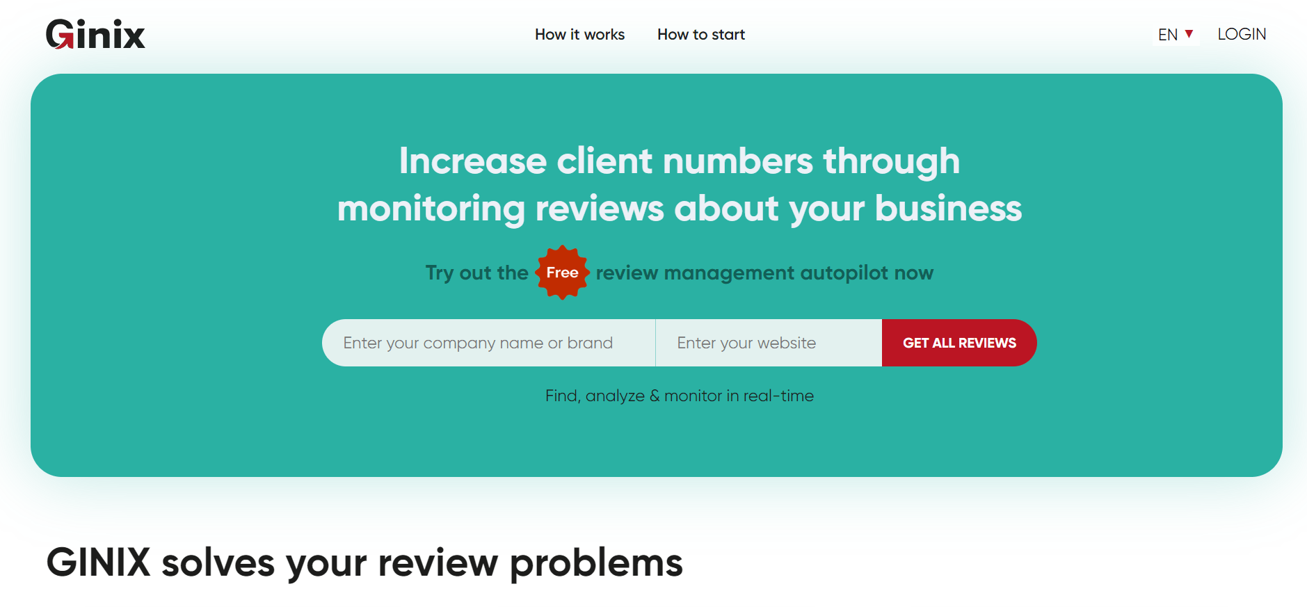 Ginix - Online Review Management Tool