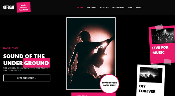 Music blog template 