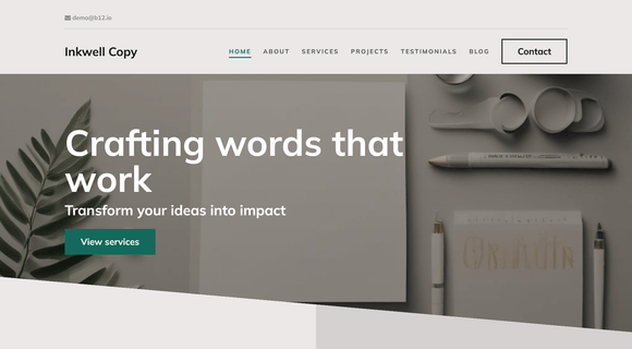 Copywriter portfolio website