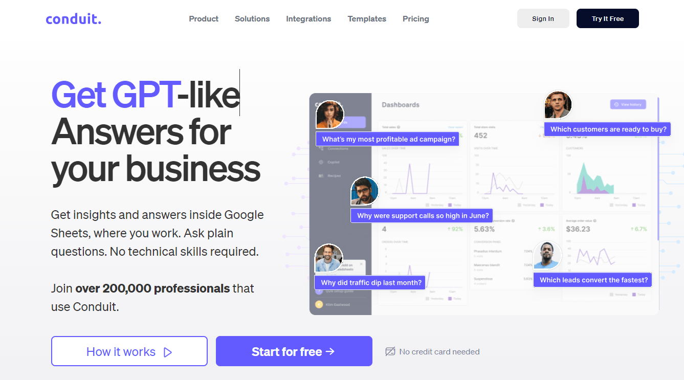 Conduit - AI-Powered Business Insights Right Inside Google Sheets