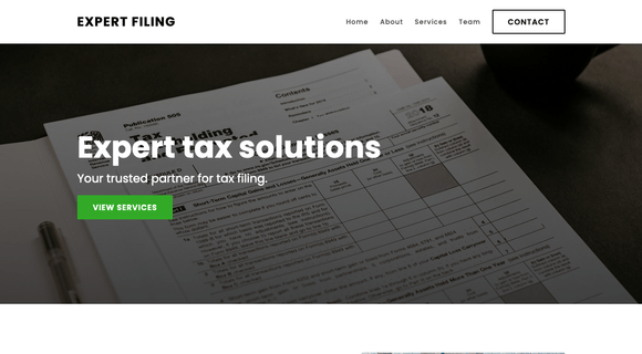 Tax preparation service website