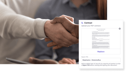 A contract with electronic signature request in a B12 client portal