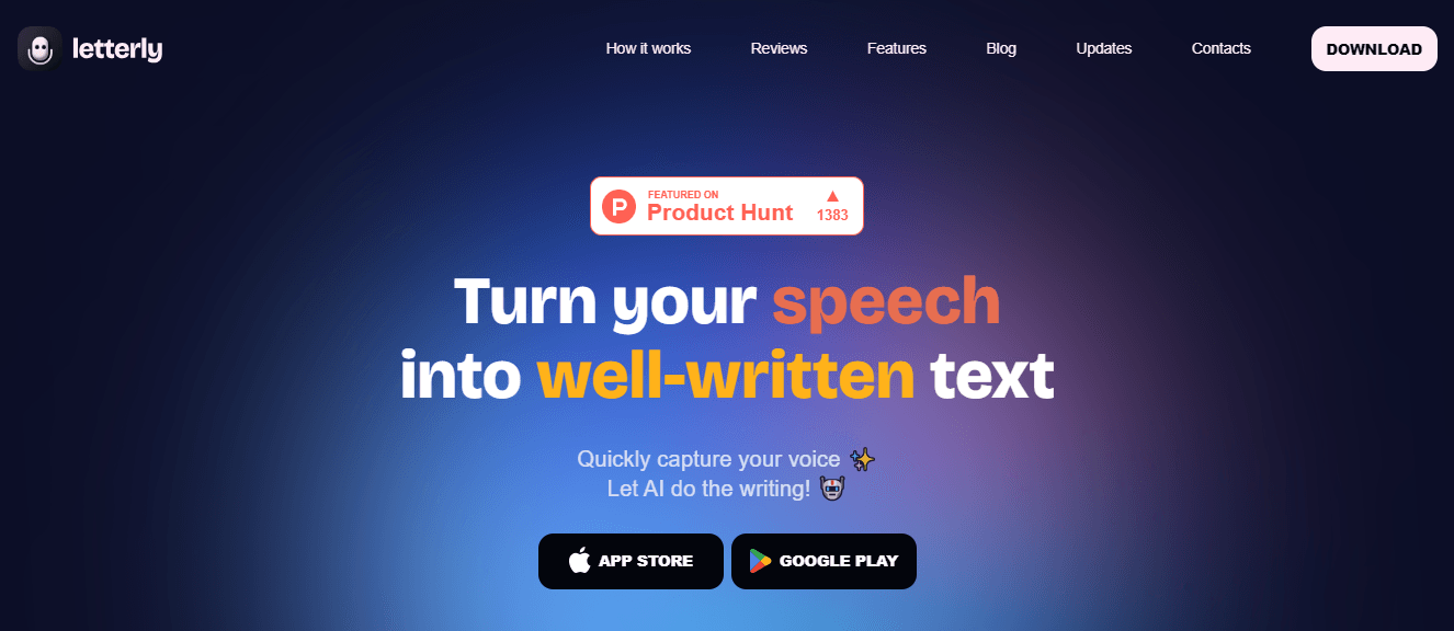 Letterly - Turn Your Speech into Clear Text