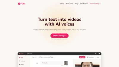 Fliki AI - Text-to-Video Creation with AI Voices