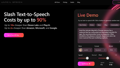 Unreal Speech - Cost-Effective Text-to-Speech API