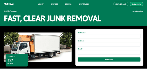 Junk removal website template