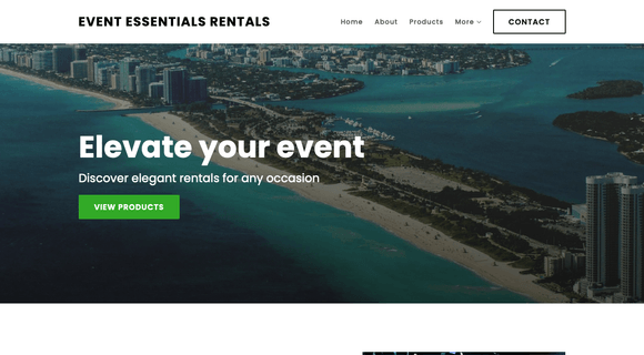 Party rental company website