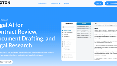 Paxton - AI Assistant for Legal Contracts, Drafting, and Analysis