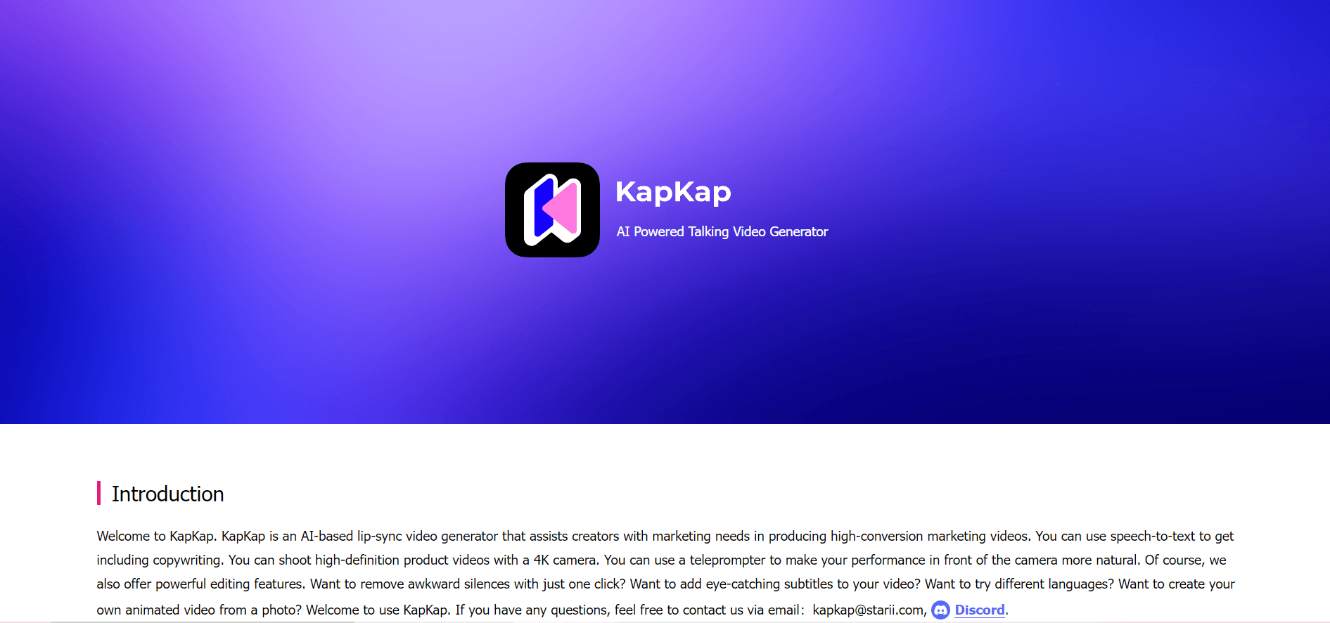 KapKap - AI Lip Sync Video Generator