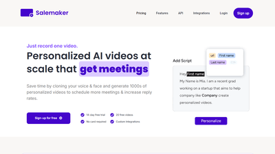 SaleMaker - The AI Tool for Personalized Video Outreach