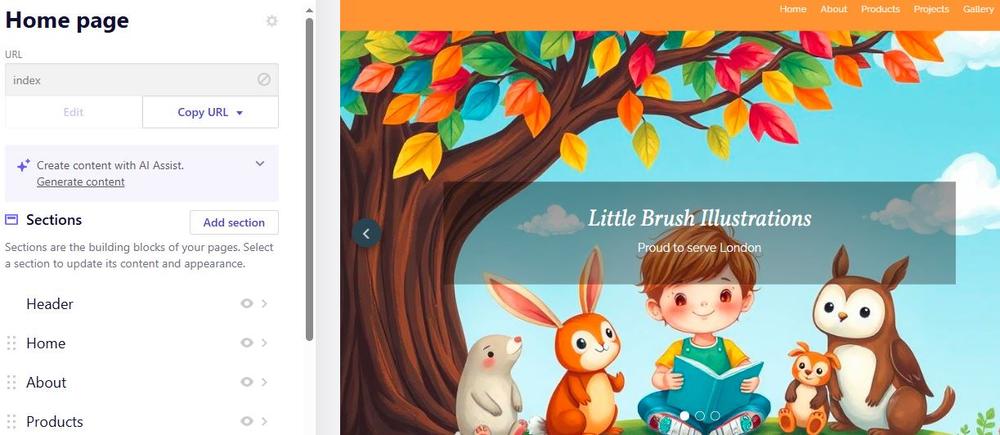 Screenshot of B12’s website editor