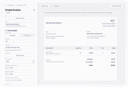 Payments & Invoicing