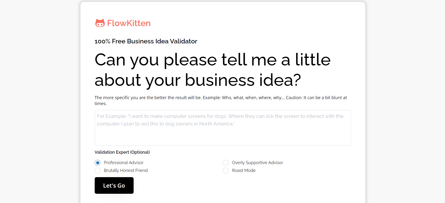 FlowKitten - Validate Your Business Idea