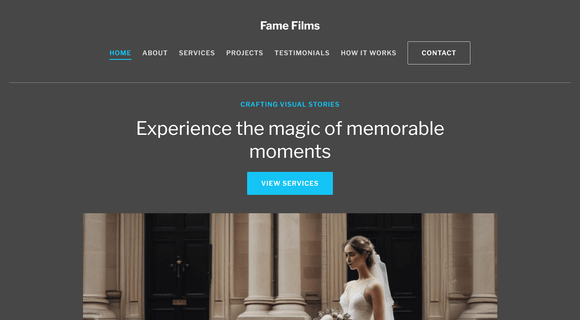 Videographer portfolio website
