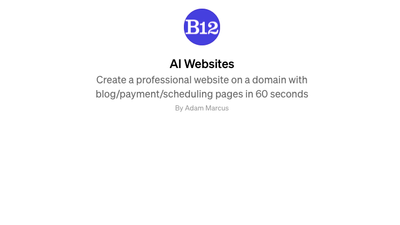 AI Websites GPT - Use ChatGPT and B12 to build websites in seconds