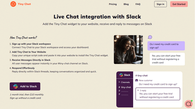 Tiny Chat - Seamless Customer Support and Sales via Slack