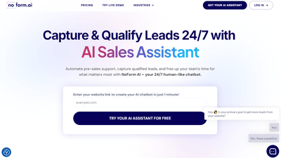 NoForm AI - Capture & Qualify Leads 24/7 with AI Sales Assistant