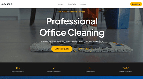 Commercial cleaning website
