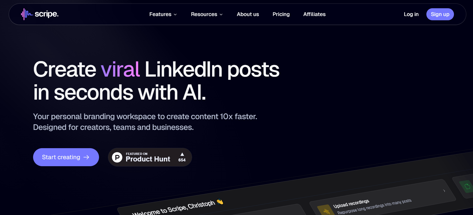 Scripe - Create LinkedIn Viral Posts in Seconds with AI