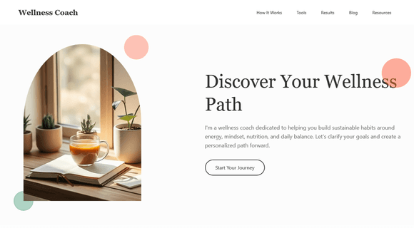 Wellness & health coach website template