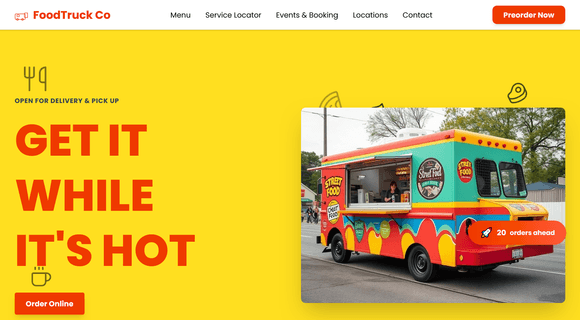 Food truck website template