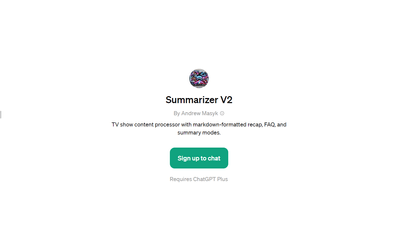 Summarizer V2 - TV Show Content Processor