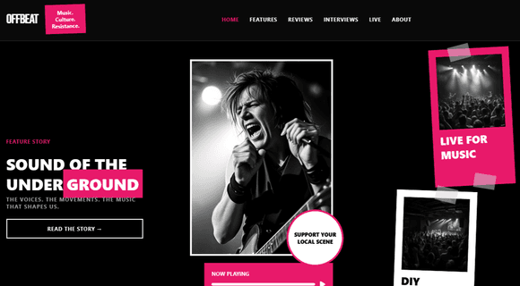 Music blog template 