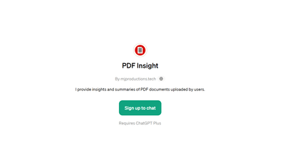PDF Insight - Get Data and Summaries from PDFs