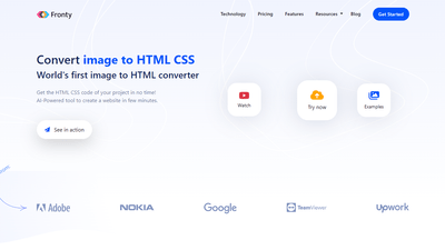 Fronty - AI-Powered Image to HTML Converter