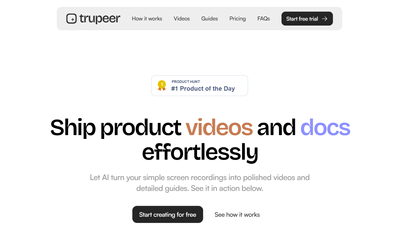 Trupeer - Create Professional Product Videos Effortlessly 