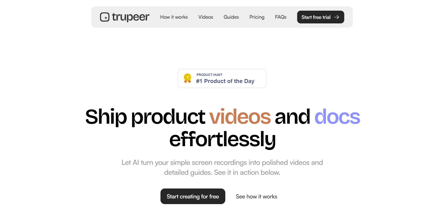 Trupeer - Create Professional Product Videos Effortlessly 