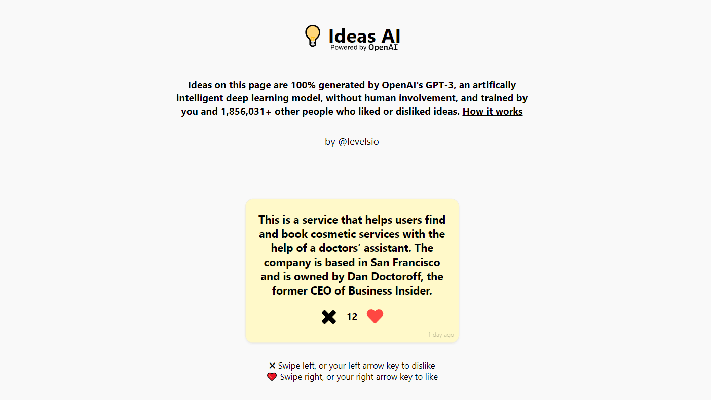 IdeasAI - Get the Perfect Idea for Your Startup