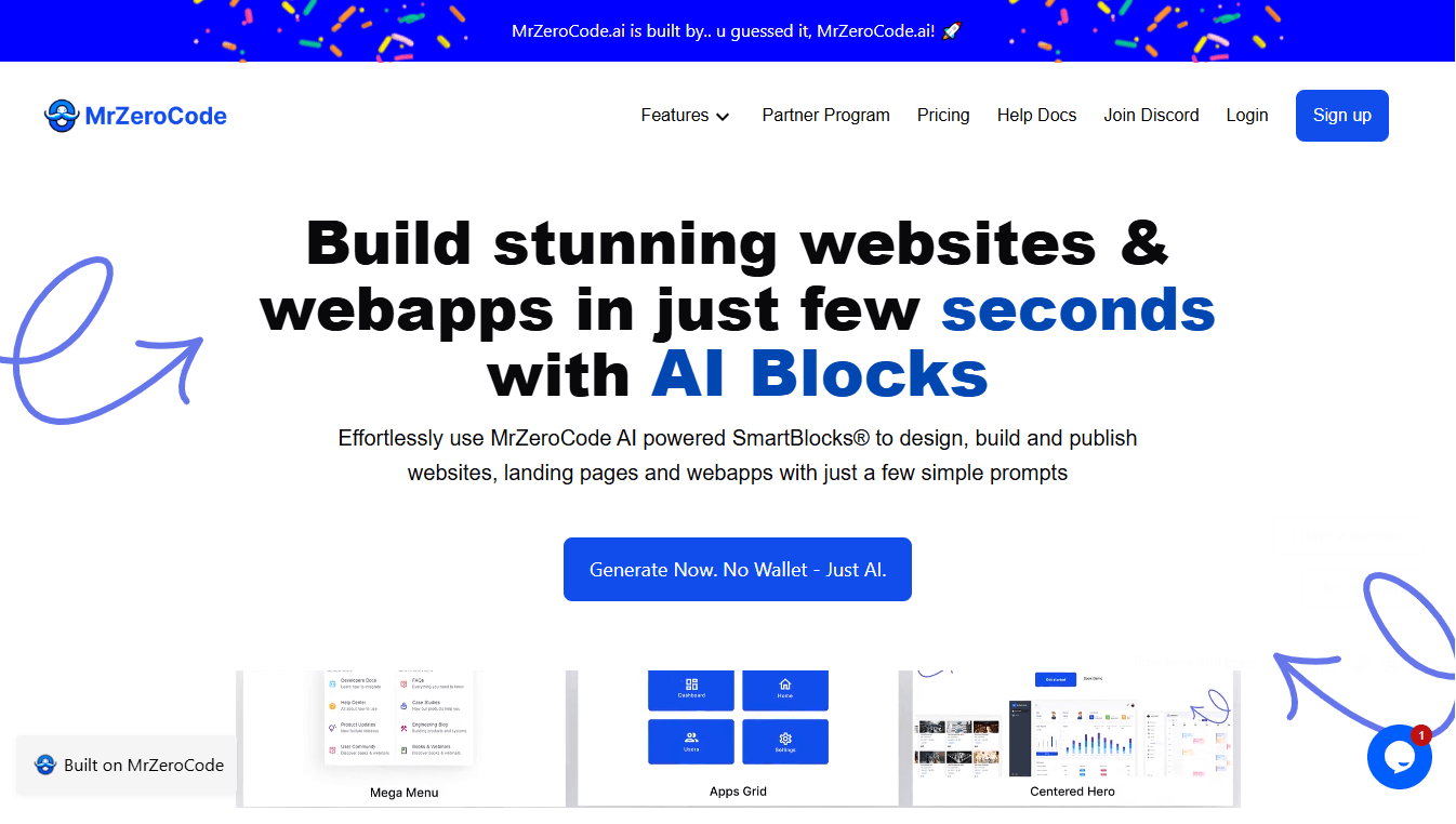 MrZeroCode - Build Stunning Websites & Webapps with AI Blocks