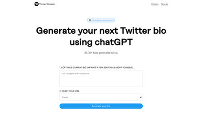 TwitterBio - Quick and Easy Twitter Bio Generation