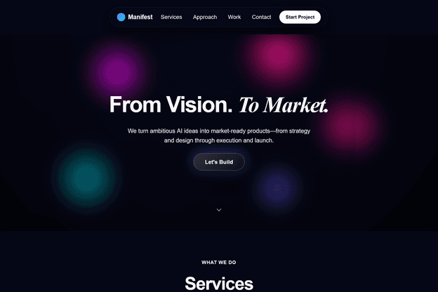 Dark cinematic website template