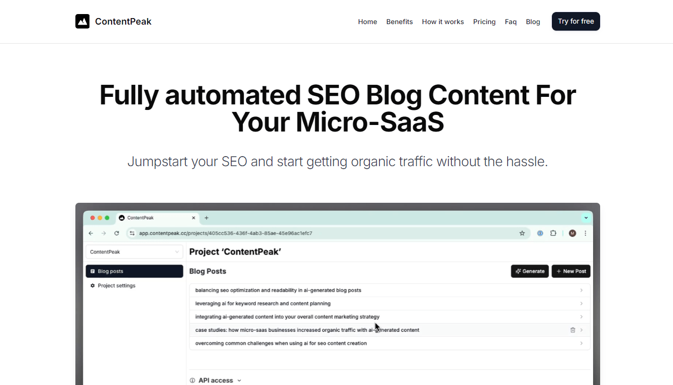 ContentPeak - SEO Blog Content Tailored for Solopreneurs