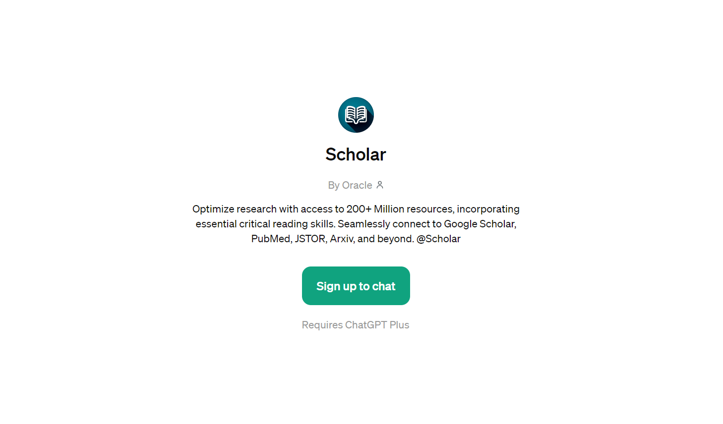 Scholar - Research Custom GPT That Connects to Google Scholar, JSTOR, and More
