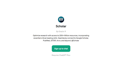 Scholar - Research Custom GPT That Connects to Google Scholar, JSTOR, and More