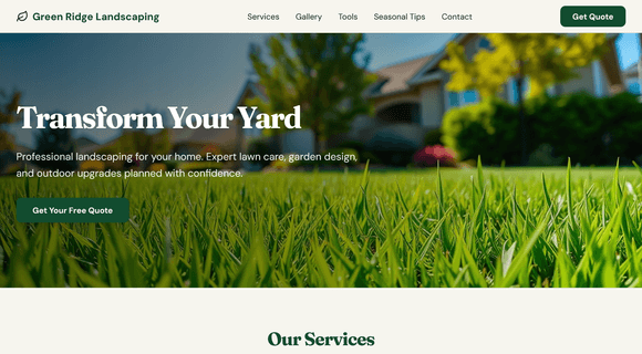 Landscaping website template