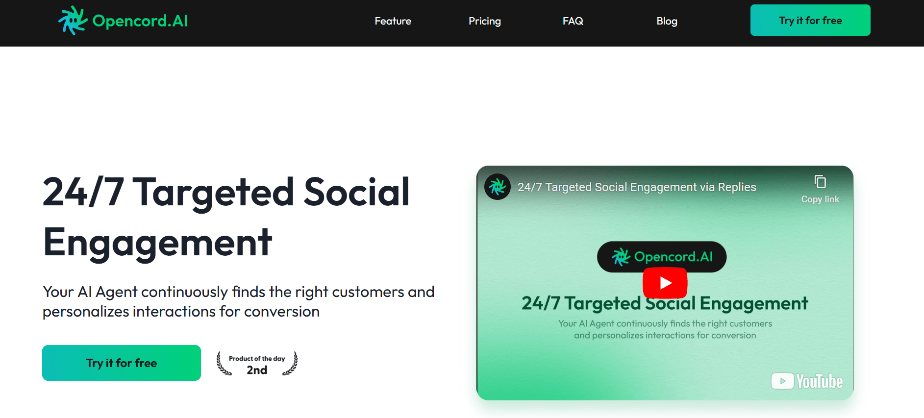 Opencord AI - Social Media Powerhouse for 24/7 AI Engagement