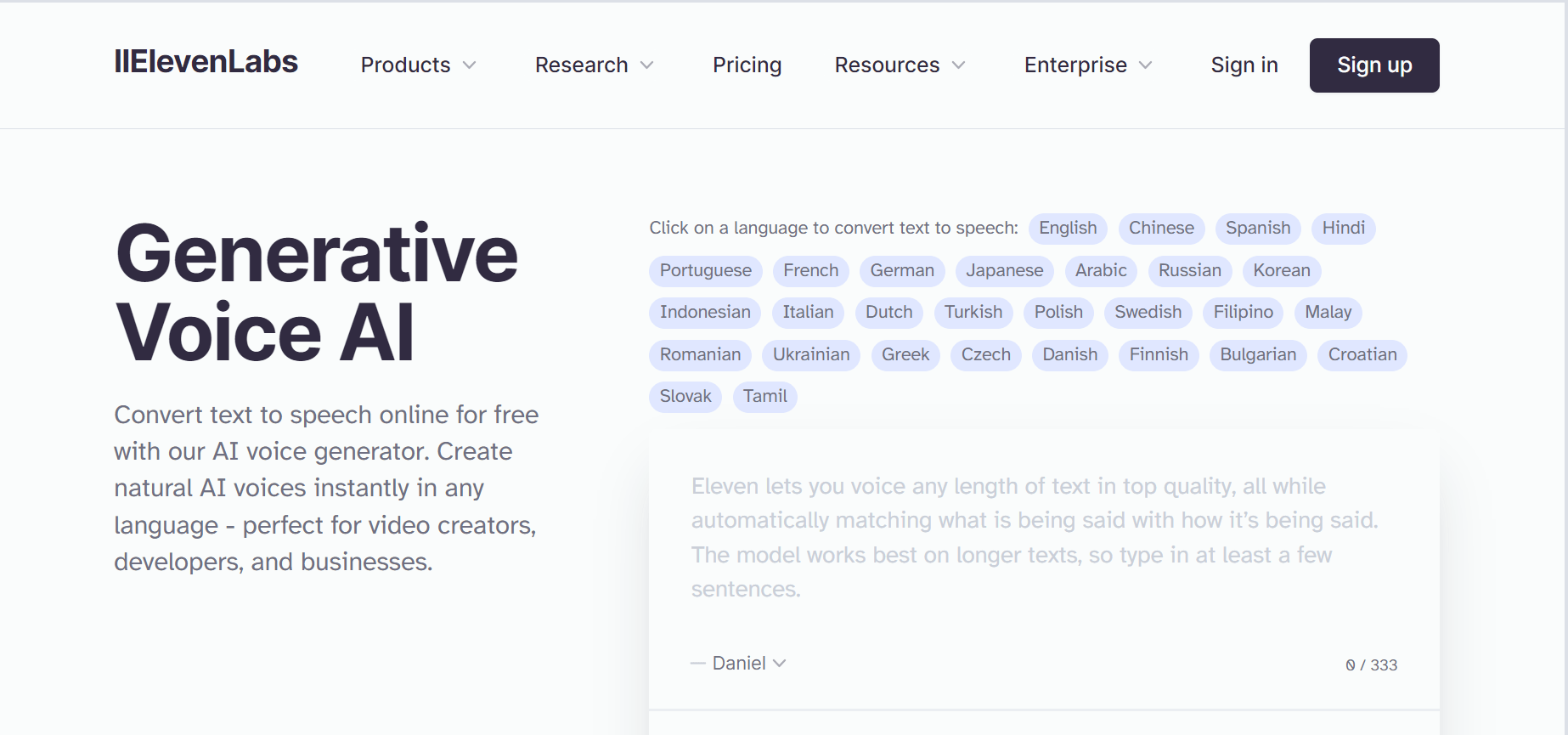 ElevenLabs - AI Voice Generator for Realistic AI Voices 